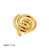Anillo Abierto Exagerado de Caracola de Oro de 18K Transfronterizo Europeo y Americano Anillo Brillante de Gama Alta Anillo Decorativo Espiral Amazon