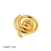 Anillo abierto de personalidad transfronteriza Europa y Estados Unidos anillo de forma irregular de oro de 18 quilates anillo de línea francesa en espiral