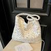 Bolso Tote de Moda Exterior Individual de Gran Capacidad para Viajeros Mujeres 2025 Nuevo Felpa Dulce Elegante Hombro Cruzado
