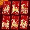 2027 Año del Cordero Sobre Rojo Creativo Brillo Mate Dibujo Animado Zodiaco Cien Yuan Mil Yuanes Sobre de Dinero de la Suerte para Año Nuevo