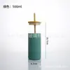 Copo de Vidro Borossilicato Personalizado Transfronteiriço com Tampa de Bambu Cobertura de Silicone para Copo Copo com Canudo Resistente a Altas Temperaturas Copo de Água de Alto Valor Copo para Bebidas Garrafa