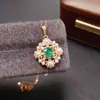 Colgante de Esmeralda Natural Transfronterizo Accesorios para Mujer Nicho de Alta Gama Joyería de Plata 925 5*6 Joyería de Lujo Venta Directa de Fábrica