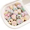 Alta qualidade ios estilo creme duas cores pequeno coração buraco grande com contas DIY pulseira colar feito à mão material acessórios de joia