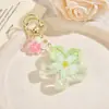 Llavero Creativo de Arena Líquida en Forma de Pétalo con Aceite Colgante Acrílico Accesorio para Bolso Adorno para Mochila de Pareja Regalo Venta al por Mayor