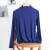 Nueva camiseta interior de modal de manga larga y cuello alto para primavera y otoño, camiseta de manga larga fina para mujer, talla grande