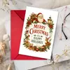 Cartão de Boas Festas de Natal com Ovelhinha Fofa e Árvore de Natal, com Envelope, Mensagem de Bênção para o Feriado, Convite, Cartão de Cumprimentos para Presente
