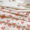 Ropa de casa para niños estilo europeo y americano, conjunto de pijama de verano para niños, conjunto de manga corta de algodón puro, ropa linda con florecitas rojas