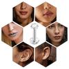 Piercings Labiais Transfronteiriços Aço Inoxidável Base Plana Rosca Brincos Zircônia Cúbica Quatro Garras Argolas Labiais Joias Labiais Piercings de Nariz Acessórios para Piercing