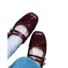 Edición Lancui~Zapatos de Salón Individuales de Cuero Suave Estilo Francés Retro para Mujer con Lazo y Hebilla, Mary Jane Estilo Coreano Versátiles Zapatos de Ballet