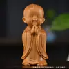 Cuatro Monjes Pequeños de Madera de Tuya Adornos de Mano, Cuatro Monjes Pequeños Que No Escuchan, No Hablan, No Miran, No Se Mueven, Adornos para Oficina en Casa