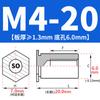 SO-M2M3M4M5M6M8 Remache Hexagonal Galvanizado de Agujero Pasante Placa de Presión Tuerca de Chapa Columna Espárrago de Acero al Carbono