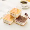 Caja Cuadrada Transparente Desechable para Tiramisú, Pastel de Mousse, Postre para Hornear, Caja de Empaque de Leche de Soya con Tapa