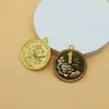 Guofeng Antigo Esmalte Francês Cor de Ouro Areia Dourada Liga de Ouro Gotejamento de Óleo Joias Acessórios Chaveiro DIY Decoração Pendente Abertura Pingente da Paz