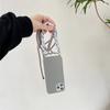 Funda de Teléfono Móvil Cruzada Diagonal de Color Puro Ins Coreano Doble Correa Iphone15/17Promax Apple 13 Funda Protectora 11 para Mujeres
