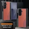 Adequado para Capa de Celular Samsung Ztrifold, Estilo Executivo Costurado Eixo Central Magnético Anti-Queda Capa Protetora Zfold7 Zfold8