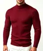 Suéter de Punto para Hombre Otoño e Invierno, Cuello Medio Alto, Elástico, Color Liso, Jersey, Moda Juvenil, Capa Base Casual