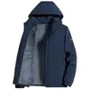 Jaqueta masculina de inverno com forro de fleece, espessada, à prova de vento e à prova d'água, 2025, novo estilo coreano, elegante, moderna, marca, casaco