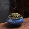 Quemador de Incienso Cerámico para Uso Doméstico, Venta al por Mayor desde Yiwu, Quemador de Incienso con Diseño de Cerámica Ge Esmaltada en Horno, Quemador de Incienso para Templos, Pequeño Quemador de Bobina de Incienso