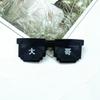 Nuevas Gafas de Sol Mosaico Cuadradas de Cuadros Set de Gafas Accesorios para Fiesta Cadena Dorada para Cigarro Gafas de Sol de Fila Única y Doble