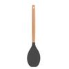 Herramientas de Cocina Cuchara para Ensalada Mango Grueso Resistente al Calor Mango de Madera Raspador de Silicona con Función Raspador Espátula Mezcladora