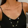 Venta al por mayor transfronteriza de accesorios de moda nuevos y de moda: Collares minimalistas de acero inoxidable con letra V, collares extralargos y cadenas para suéteres para mujer