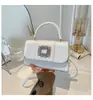 Estilo Coreano Simples Moda Cor Sólida 2026 Primavera Verão Novo Casual Trabalho Corrente Transversal Ombro Bolsa Strass Pequena Quadrada Bolsa