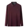 Camiseta de manga larga de alta gama para hombre, polo de invierno con forro polar para hombres de mediana edad, casual y versátil, adecuado para papás