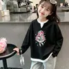 Blusa casual versátil de manga comprida para meninas, estilo waffle, falsa peça dupla, para primavera e outono, nova