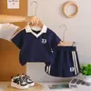 Traje de Verano de Manga Corta para Bebé Niño 2025 Nuevo Estilo Ropa de Verano para Niños Atractivo Ropa Deportiva Conjunto Casual de Dos Piezas Dropshipping