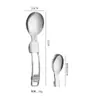Cuchara Plegable Acero Inoxidable 304 Portátil para Exteriores Vajilla Cuchara Tenedor Retráctil Cuchara para Comer de Viaje Portátil