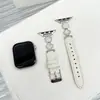 Adecuado para Correa de Reloj Apple S12S98765Se, Pulsera de Estilo Pequeño y Fragante de Nácar Colorido para Mujer, Correa de Reloj de Cuero
