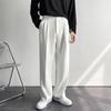 Pantalas de Pernas Retas para Homens, Estilo Coreano Casual, Brancas, Largas, para Primavera e Outono, Celebridade da Internet da Coreia do Sul