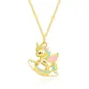 Collar Colgante de Unicornio y Pegaso Esmalte Dorado Caliente de Venta en Vivo Colgante de Caballo del Zodiaco Cadena para Clavícula para Mujeres