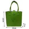 Bolsa de fieltro para el Festival de Medio Otoño, Bolsa de fieltro verde, Bolsa de regalo de embalaje engrosada para el Festival de Medio Otoño, Bolsa de regalo personalizada creativa