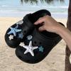 Sandalias y Chanclas Baotou de Concha de Estrella de Mar Azul Moda Verano Nuevo para Mujer Zapatos de Playa con Agujeros para Exteriores