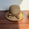 Chapéu de Pescador Elegante com Laço, Abertura Traseira, Estilo Japonês, Chapéu Balde Elegante de Primavera para Mulheres, Chapéu de Palha com Proteção Solar