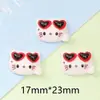 Acessórios de Resina de Gato Preto e Vermelho Desenho Animado DIY Cola de Creme Grampo de Cabelo Capa de Celular Decoração de Fivela de Sapato para Carro Elétrico