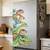 Adesivos de Parede de Dinossauro Fofo de Desenho Animado Novos Transfronteiriços para Decoração de Jardim de Infância e Quarto de Crianças, Pinturas Decorativas Autoadesivas Removíveis