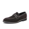 Estilo Británico Vintage Amor Cubrezapatos Pie Casual Gamuza Punta Afilada Zapatos de Cuero Modernos Slip-on Negocios Talla Extra Zapatos de Hombre