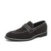 Mocasines Retro Estilo Británico, Zapatos de Cuero Casual con Punta Puntiaguda de Gamuza, Zapatos de Vestir Slip-On de Moda, Zapatos de Talla Grande para Hombre