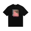 Série de Camisetas Casuais de Algodão Puro com Gola Redonda, Manga Curta, Unissex, Marca Tendência, Padrão Digital Cross-border, Três Etiquetas