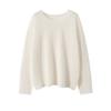 Estilo Nuevo Otoño e Invierno Suéter 100% Cachemira Pura para Mujer Casual Simple Color Puro Cuello Redondo Borde Enrollado Jersey Suéter de Punto de Manga Larga