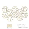 Señales de Número de Mesa de Madera Transfronterizas 1-40 Hexagonales Huecas Posavasos Numéricos Bar Cafetería Boda Números Señales de Madera