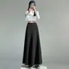 Falda de mujer de otoño e invierno nueva, de cintura alta, con dobladillo amplio, versátil, casual, holgada, de longitud media
