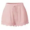 2024 AliExpress wish ebay Amazon Verano Europeo y Americano para Mujer Pantalones Cortos de Color Sólido con Cordones Pantalones Casuales