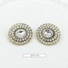 Outono e Inverno Novo Oval Multicamadas Metal Botão de Diamante Casaco Suéter Malhas Pequeno Estilo Chanel Botão Decorativo