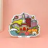 Ímãs de Geladeira de Guangxi, Lembranças de Madeira Culturais e Criativas com Tema de Cidade, Ímãs de Geladeira Turísticos das Cidades de Guilin, Liuzhou, Nanning