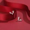 Pendientes de asta de ciervo de plata de ley para mujer S925 Plata Mini Lindos y Delicados Nuevos Pendientes de Navidad 2026