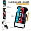 Conjunto de porta-cartão com cordão para celular e crachá de identificação, retrátil, fivela de puxar fácil, fita de cetim com estampa floral colorida