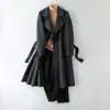 Nuevo Otoño/Invierno Abrigo 100% Cachemira para Hombre Largo hasta la Rodilla Gabardina de Lana al 90% Abrigo de Lana de Alta Gama